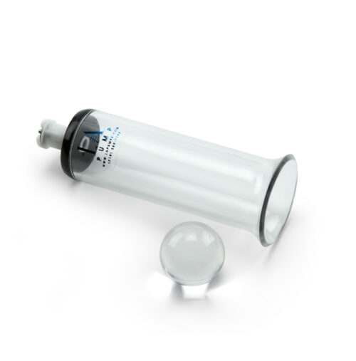 Side view of the Foreskin Restoration Cylinder with acrylic ball.