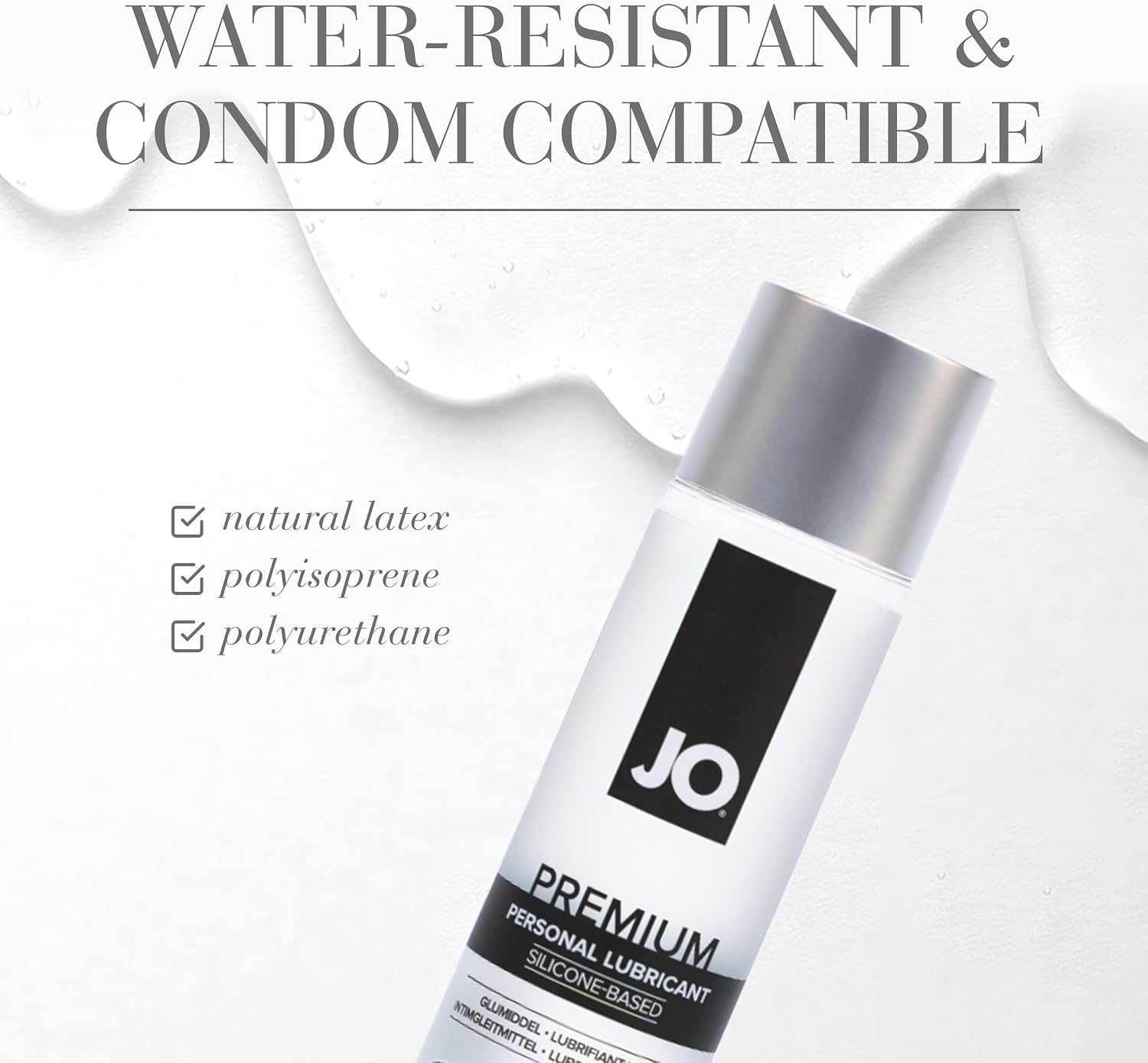 Marketing image showing bullet points of lube