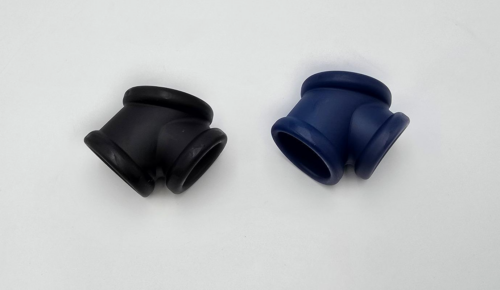 Black and blue silicone 3-way contoured ball stretchers