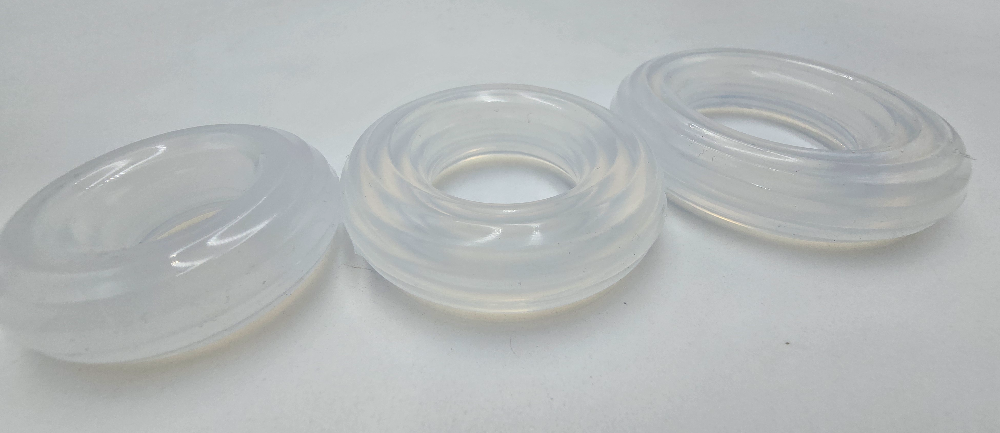 Small, medium, and large Frosted Silicone Restriction Rings