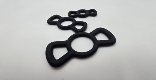 Small, medium, and large Winged Silicone Restriction Rings